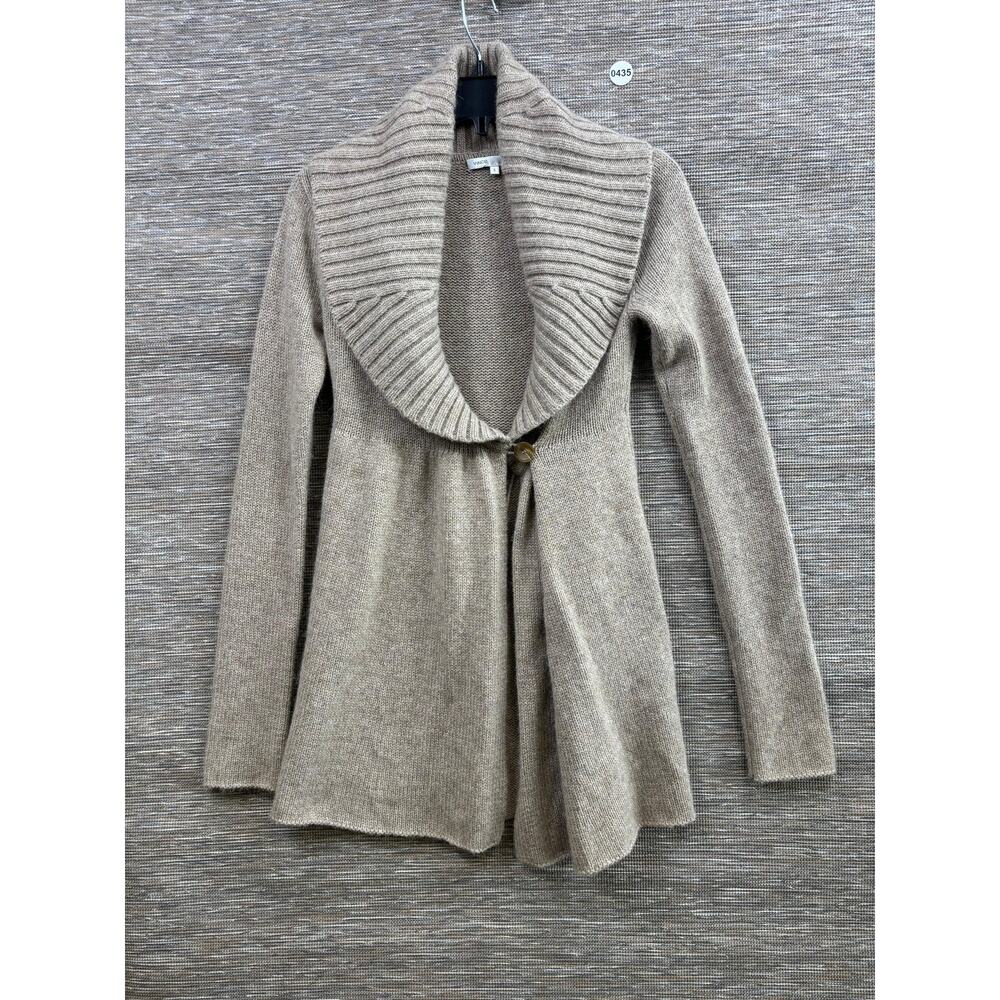 Vince Cardigan Sweater Womens Small Beige Alpaca Cashmere Shawl Collar Wrap